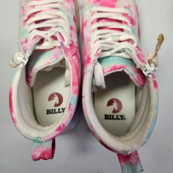 Billy Goat Pink Watercolor High-Top Sneakers Kids 5 Womens 6.5 or 7 - Picture 7 of 11